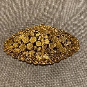 Vintage Belt Buckle Filagree Gold Tone
